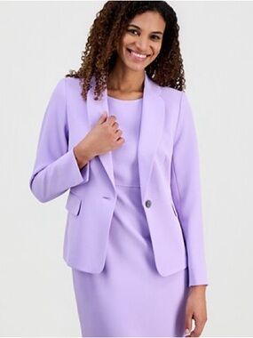 Bar III Lavender Open-Front Shawl Collar Blazer